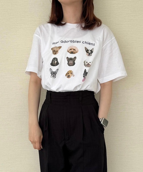 tunee(チュニー)の「DOGプリントデザイン半袖Tシャツ(hsyd)(Tシャツ/カットソー・レディース・アイボリー/ベージュ/ネイビー・LARGE/SMALL/MEDIUM)」の20枚目の写真