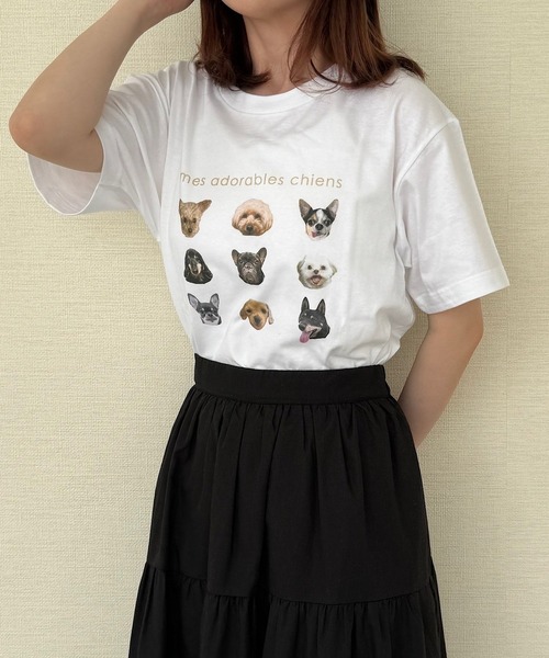 tunee(チュニー)の「DOGプリントデザイン半袖Tシャツ(hsyd)(Tシャツ/カットソー・レディース・アイボリー/ベージュ/ネイビー・LARGE/SMALL/MEDIUM)」の21枚目の写真