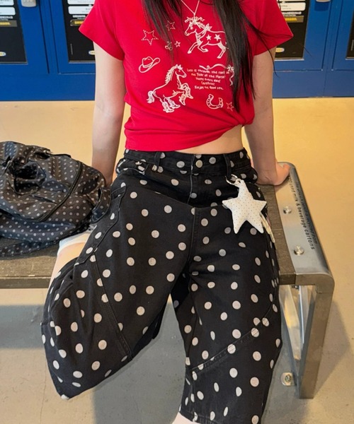 UP START（アップスタート）の「【LAMPOON】ドットハーフパンツ（その他パンツ・レディース・ブラック・MEDIUM/LARGE/SMALL）」の6枚目の写真
