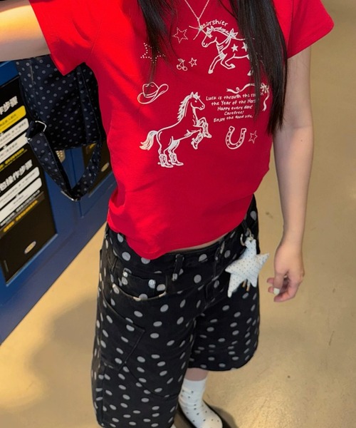 UP START（アップスタート）の「【LAMPOON】ドットハーフパンツ（その他パンツ・レディース・ブラック・MEDIUM/LARGE/SMALL）」の9枚目の写真