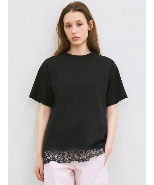 le(ル)の「embroidered loose-fit T-shirt (navy)(Tシャツ/カットソー・レディース・その他・FREE)」の1枚目の写真