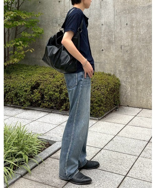 Chikashitsu +（チカシツプラス）の「【Chikashitsu +】no collar half sleeve cardigan (3color) / 【チカシツプラス】ノーカラー半袖サマーカーディガン＜着用動画あり＞（カーディガン/ボレロ・メンズ・ネイビー/ブラック/アイボリー・ONE SIZE）」の8枚目の写真