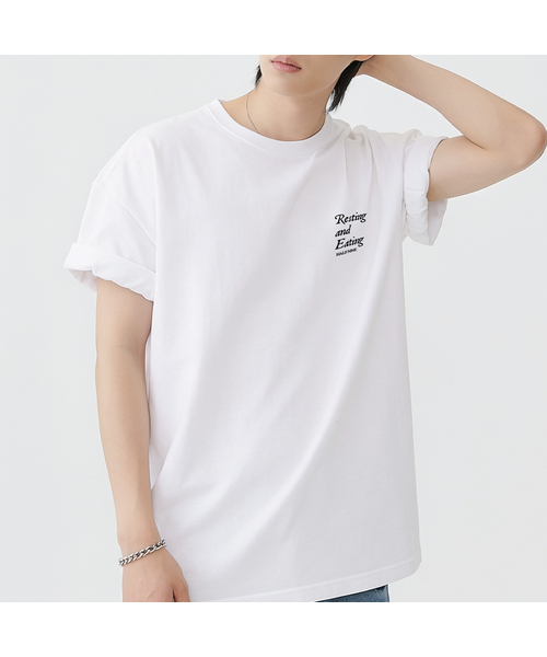 HALFNINE(ハーフナイン)の「フーヨユ 半袖Tシャツ I06BRD_HBX11340(Tシャツ/カットソー・メンズ・ホワイト/ブラック・SMALL/MEDIUM/LARGE/X-LARGE)」の1枚目の写真