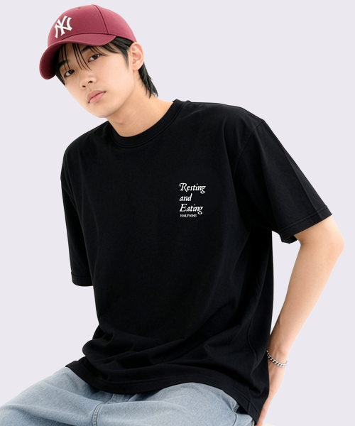 HALFNINE(ハーフナイン)の「フーヨユ 半袖Tシャツ I06BRD_HBX11340(Tシャツ/カットソー・メンズ・ホワイト/ブラック・SMALL/MEDIUM/LARGE/X-LARGE)」の5枚目の写真