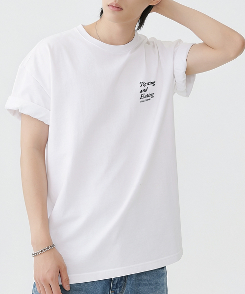 HALFNINE(ハーフナイン)の「フーヨユ 半袖Tシャツ I06BRD_HBX11340(Tシャツ/カットソー・メンズ・ホワイト/ブラック・SMALL/MEDIUM/LARGE/X-LARGE)」の6枚目の写真