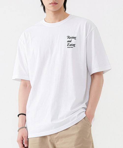 HALFNINE(ハーフナイン)の「フーヨユ 半袖Tシャツ I06BRD_HBX11340(Tシャツ/カットソー・メンズ・ホワイト/ブラック・SMALL/MEDIUM/LARGE/X-LARGE)」の7枚目の写真