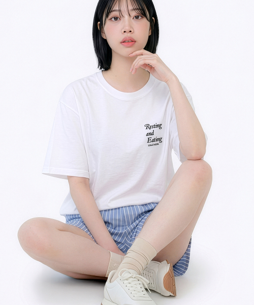 HALFNINE(ハーフナイン)の「フーヨユ 半袖Tシャツ I06BRD_HBX11340(Tシャツ/カットソー・メンズ・ホワイト/ブラック・SMALL/MEDIUM/LARGE/X-LARGE)」の12枚目の写真
