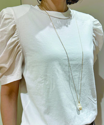 CURRENTAGE（カレンテージ）の「Plemiun Cotton Jersey Gather Sleeve Cut And Sew（Tシャツ/カットソー）」