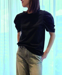 CURRENTAGE（カレンテージ）の「Plemiun Cotton Jersey Gather Sleeve Cut And Sew（Tシャツ/カットソー）」