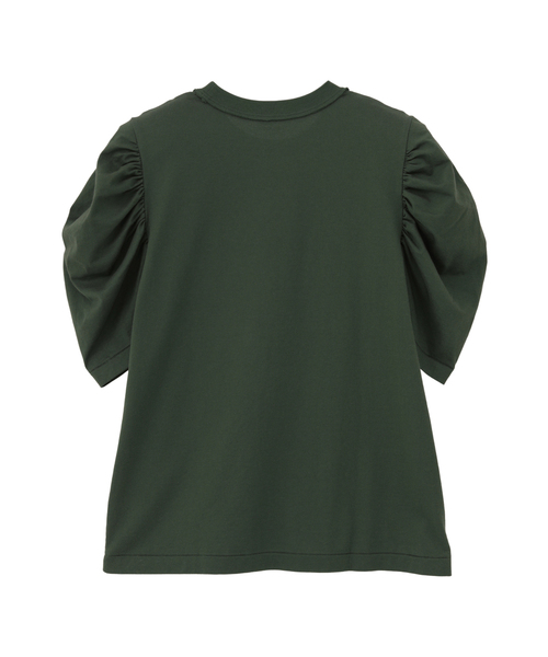 CURRENTAGE(カレンテージ)の「Plemiun Cotton Jersey Gather Sleeve Cut And Sew(Tシャツ/カットソー・レディース・ブラック/ブラウン/ホワイト・1)」の6枚目の写真