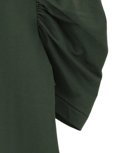 CURRENTAGE(カレンテージ)の「Plemiun Cotton Jersey Gather Sleeve Cut And Sew(Tシャツ/カットソー・レディース・ブラック/ブラウン/ホワイト・1)」の8枚目の写真