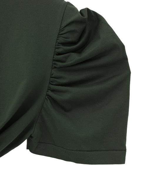 CURRENTAGE(カレンテージ)の「Plemiun Cotton Jersey Gather Sleeve Cut And Sew(Tシャツ/カットソー・レディース・ブラック/ブラウン/ホワイト・1)」の9枚目の写真