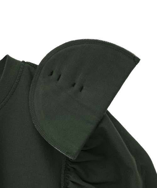 CURRENTAGE(カレンテージ)の「Plemiun Cotton Jersey Gather Sleeve Cut And Sew(Tシャツ/カットソー・レディース・ブラック/ブラウン/ホワイト・1)」の11枚目の写真