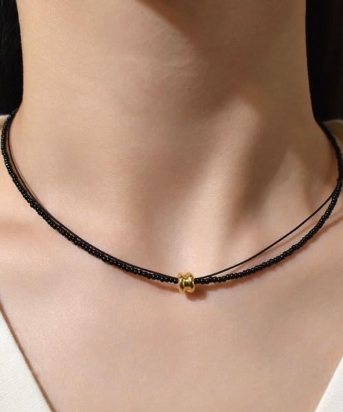 kiehtova(キエトヴァ)の「MIXED BEAD CHOKER/ミックスド ビーズ チョーカー(チョーカー・レディース・ゴールド/シルバー・FREE)」の1枚目の写真