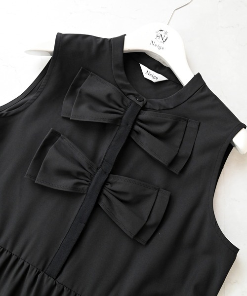 Neige（ネージュ）の「ノーブルリボンティアードワンピース（ワンピース・レディース・ネイビー/ブラック・ONE SIZE）」の5枚目の写真