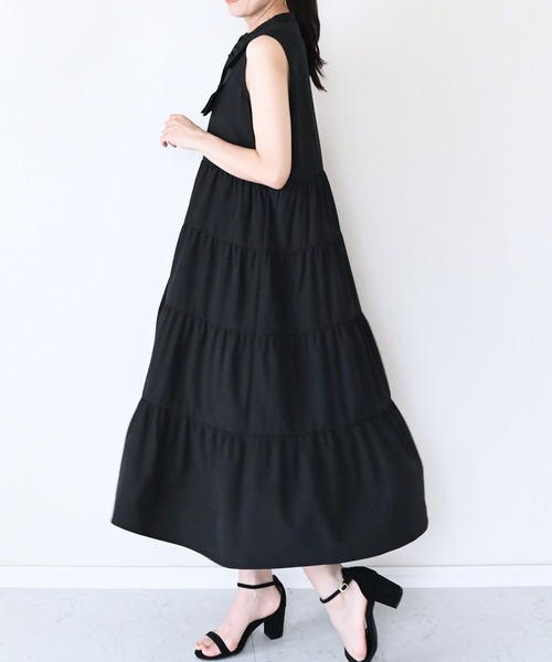 Neige（ネージュ）の「ノーブルリボンティアードワンピース（ワンピース・レディース・ネイビー/ブラック・ONE SIZE）」の7枚目の写真