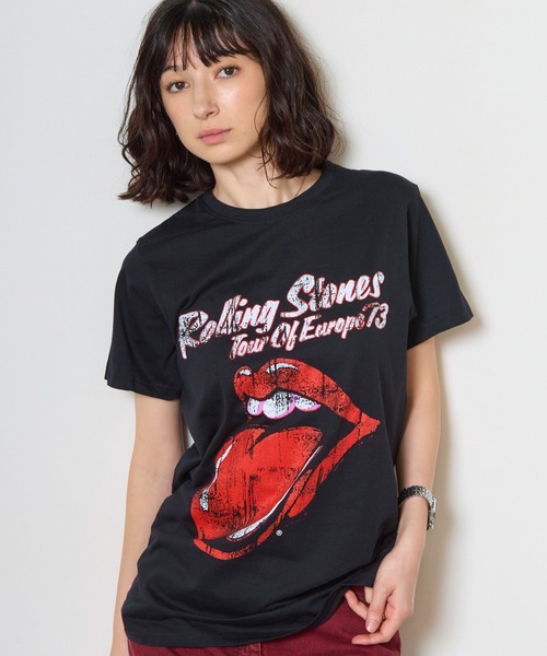 ROOPTOKYO(ループトウキョウ)の「THE ROLLING STONES/ザ・ローリング・ストーンズ UNISEX T-SHIRT: 73 TOUR (BLACK) クルーネックTシャツ 半袖 バンドTシャツ ロック メンズ レディース 2026年 夏 夏服(Tシャツ/カットソー・メンズ・ブラック・S/M/L/XL)」の1枚目の写真