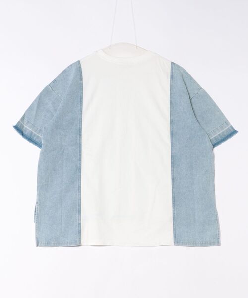 mililopiulu（ミリロピュール）の「mililopiulu/ミリロピュール　ステンシルプリント Tシャツ（Tシャツ/カットソー・レディース・モカ/ブルー・FREE）」の5枚目の写真