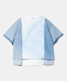 mililopiulu/ミリロピュール ステンシルプリント Tシャツ