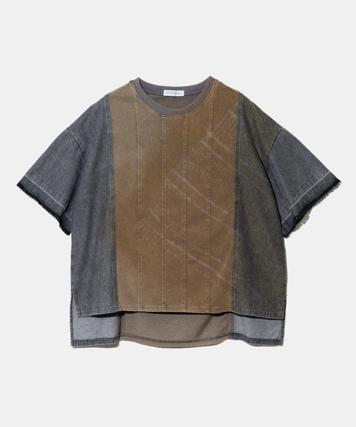 mililopiulu（ミリロピュール）の「mililopiulu/ミリロピュール　ステンシルプリント Tシャツ（Tシャツ/カットソー・レディース・モカ/ブルー・FREE）」の2枚目の写真