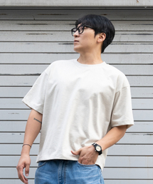 EXCURSE（エクスカース）の「オーバーサイズクロップショートスリーブメランジ（Tシャツ/カットソー）」