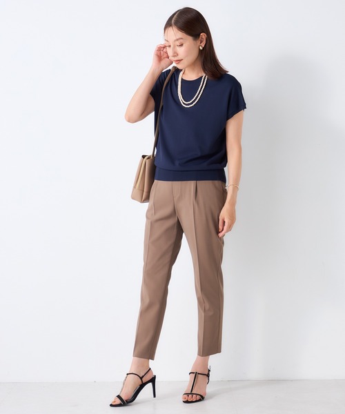 GALLORIA(ギャローリア)の「【遮熱・接触冷感・ウォッシャブル・抗ピル】フレンチスリーブニット2(ニット/セーター・レディース・ブラウン/ワイン・LL/M/S/L)」の7枚目の写真