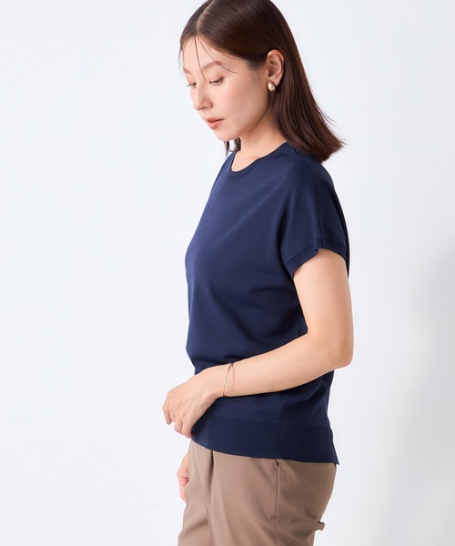 GALLORIA(ギャローリア)の「【遮熱・接触冷感・ウォッシャブル・抗ピル】フレンチスリーブニット2(ニット/セーター・レディース・ブラウン/ワイン・LL/M/S/L)」の9枚目の写真
