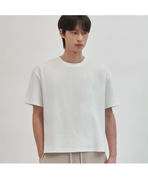 WORK ON BODY OFF（ワークオンボディオフ）の「(クロップ) エアビット クーリング ソリッド セミオーバーサイズ 半袖Tシャツ [ホワイト]（Tシャツ/カットソー）」