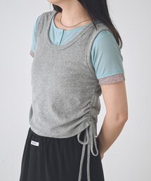 【一部店舗限定/セットアップ対応】B パイルリボンタンクトップ
