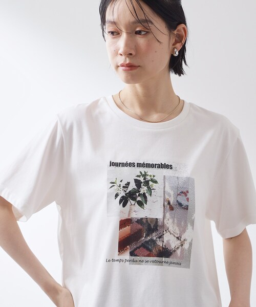 THE SHOP TK (ザ ショップ ティーケー )の「【ひんやり/吸水速乾】プリントアソートTシャツ(Tシャツ/カットソー・レディース・オフホワイト/ホワイト系3/ブラック系その他4/ブラック/ダークブラウン系/ホワイト系6・12/13)」の7枚目の写真