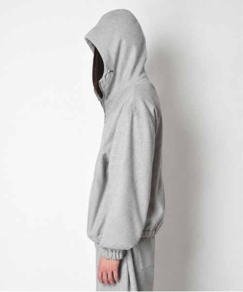 SUPERTHANKS（スーパーサンクス）の「無地ストレッチウール調ハーフジップフーディStretch wool like Half zip hoodie（パーカー・メンズ・ブラック/グレー・L/M/S）」の4枚目の写真