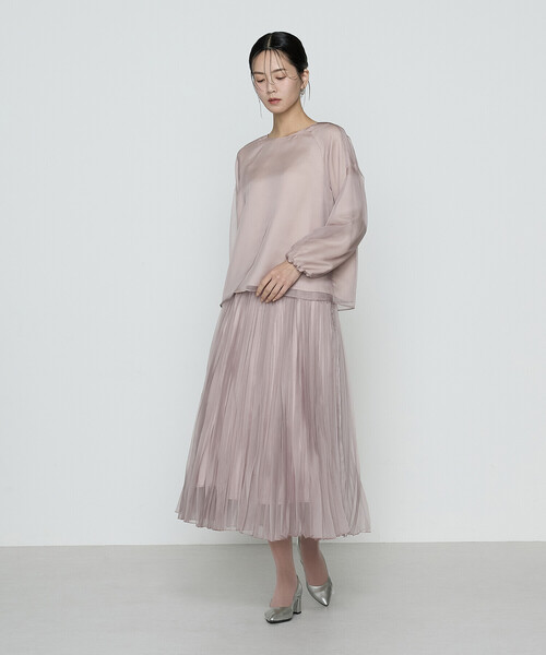 K.T KIYOKO TAKASE(キヨコタカセ)の「〔 Sサイズ 〕マットカルゼオーガンジー プリーツスカート(スカート・レディース・ピンク系その他・5号)」の6枚目の写真