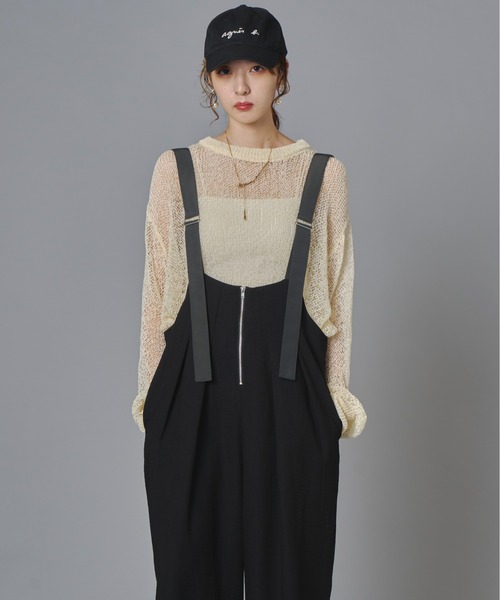 terrace(テラス)の「フロントジップツータックサロペット(サロペット/オーバーオール・レディース・チャコール/ブラック/オリーブ・FREE)」の19枚目の写真