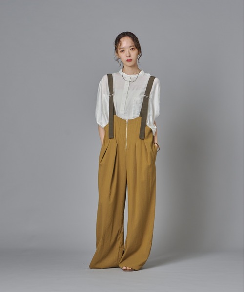 terrace(テラス)の「フロントジップツータックサロペット(サロペット/オーバーオール・レディース・チャコール/ブラック/オリーブ・FREE)」の13枚目の写真