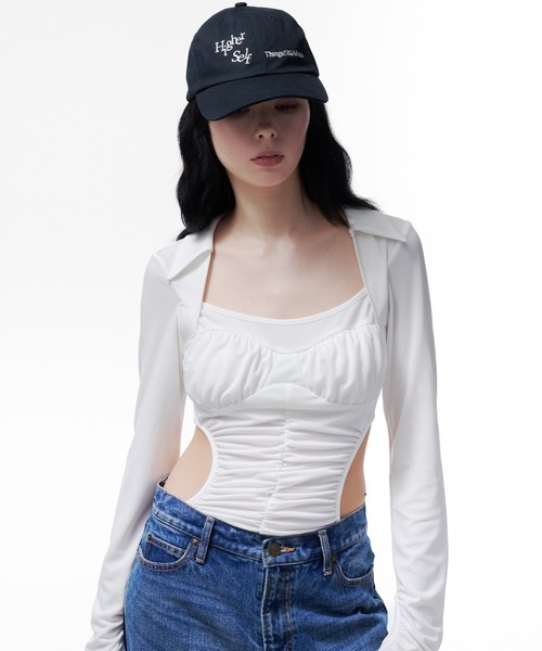 THINGS THAT MATTER(シングス ザット マター)の「【ZOZOTOWN限定】JERSEY BODYSUIT / ジャージー ボディースーツ(Tシャツ/カットソー・レディース・ホワイト/ホワイト×ブラック/ブラック・FREE)」の8枚目の写真