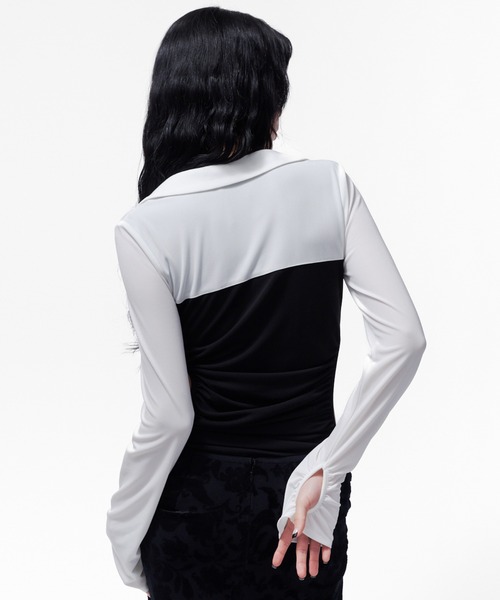 THINGS THAT MATTER(シングス ザット マター)の「【ZOZOTOWN限定】JERSEY BODYSUIT / ジャージー ボディースーツ(Tシャツ/カットソー・レディース・ホワイト/ホワイト×ブラック/ブラック・FREE)」の12枚目の写真