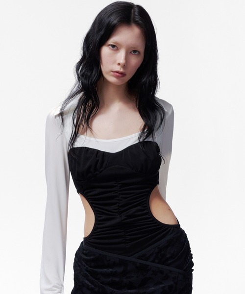 THINGS THAT MATTER(シングス ザット マター)の「【ZOZOTOWN限定】JERSEY BODYSUIT / ジャージー ボディースーツ(Tシャツ/カットソー・レディース・ホワイト/ホワイト×ブラック/ブラック・FREE)」の11枚目の写真