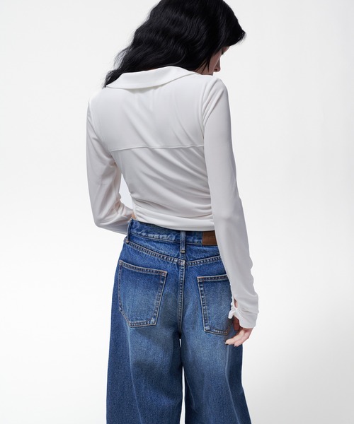 THINGS THAT MATTER(シングス ザット マター)の「【ZOZOTOWN限定】JERSEY BODYSUIT / ジャージー ボディースーツ(Tシャツ/カットソー・レディース・ホワイト/ホワイト×ブラック/ブラック・FREE)」の7枚目の写真