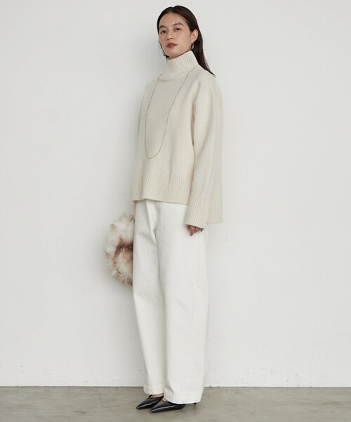 LOUNGEDRESS(ラウンジドレス)の「《イージーケア/セットアップ可》ヤクウールハイネックニット(ニット/セーター・レディース・オフホワイト/グレー/ブラック・FREE)」の13枚目の写真