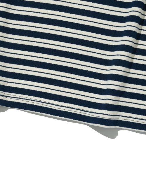 TAILOR STUDIO（テーラースタジオ）の「オックスフォードストライプカラー長袖Tシャツ（ネイビー/ホワイト）（ポロシャツ・レディース・その他・FREE）」の5枚目の写真