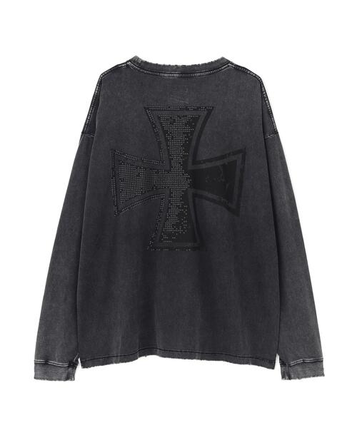 DANKE SCHON(ダンケシェーン)の「DankeSchon/ダンケシェーン/CHEMICAL BRUST RHINESTONE L/S TEE(Tシャツ/カットソー・メンズ・ブラック・L/M)」の2枚目の写真