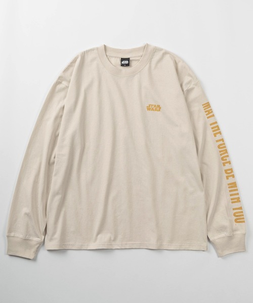 STAR WARS（スターウォーズ）の「【71】【STAR WARS / スター・ウォーズ】ピグメント風加工 クルーネック ロングスリーブ Tシャツ/フロントプリント/バックプリント/袖マルチプリント/ロンT/ユニセックス/レディース/メンズ（Tシャツ/カットソー・メンズ・アイボリー/ブラック系/アイボリー系/ブラック・M/L/XL）」の5枚目の写真