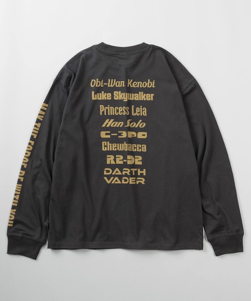 STAR WARS(スターウォーズ)の「【71】【STAR WARS / スター・ウォーズ】ピグメント風加工 クルーネック ロングスリーブ Tシャツ/フロントプリント/バックプリント/袖マルチプリント/ロンT/ユニセックス/レディース/メンズ(Tシャツ/カットソー・メンズ・アイボリー/ブラック系/アイボリー系/ブラック・M/L/XL)」の17枚目の写真