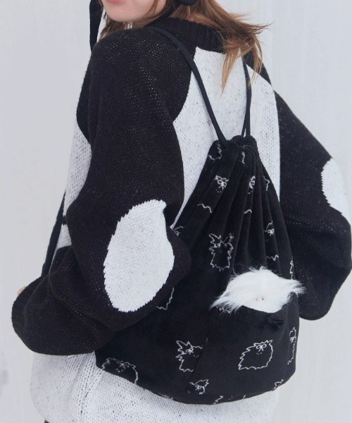 FANCY CLUB(ファンシークラブ)の「A'GEM/9 × .kom 『FANCY CLUB/ファンシークラブ』Zzz DUSTY SALON PAJAMA GYM SACK/サロンパジャマジムサック(バックパック/リュック・レディース・ブルー/ブラック・FREE)」の5枚目の写真