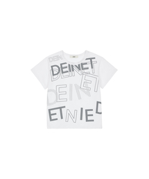 DEINET MIXED LOGO T-SHIRTS IN WHITE