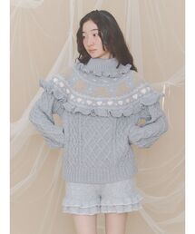 bear yoke knit tops