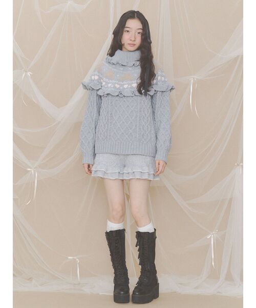 merry jenny(メリージェニー)の「bear yoke knit tops(ニット/セーター・レディース・アイボリー/グレー/レッド・FREE)」の7枚目の写真