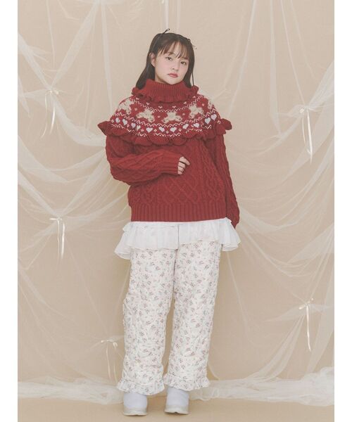 merry jenny(メリージェニー)の「bear yoke knit tops(ニット/セーター・レディース・アイボリー/グレー/レッド・FREE)」の19枚目の写真