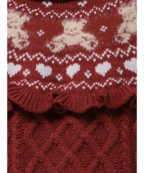 merry jenny(メリージェニー)の「bear yoke knit tops(ニット/セーター・レディース・アイボリー/グレー/レッド・FREE)」の13枚目の写真