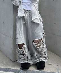 YACA（ヤーカ）の「Over Damage Sweat Pants/オーバーダメージスウェットパンツ【ユニセックス着用可能】（スウェットパンツ）」